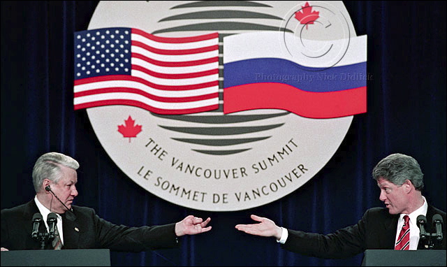Eltsin e Clinton al Summit di Vancouver (1993)